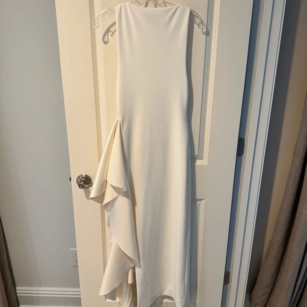 Solace London Naya Ruffle Dress In Cream - Picture 7 of 9
